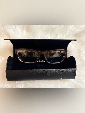 Prada Brown Rectangular Women's Glasses
